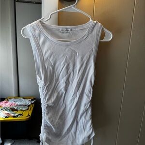 Good American White Ruched Tank Top